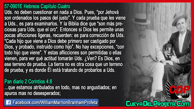 Ustedes no deben cuestionar en nada a Dios - Citas William Branham Mensajes