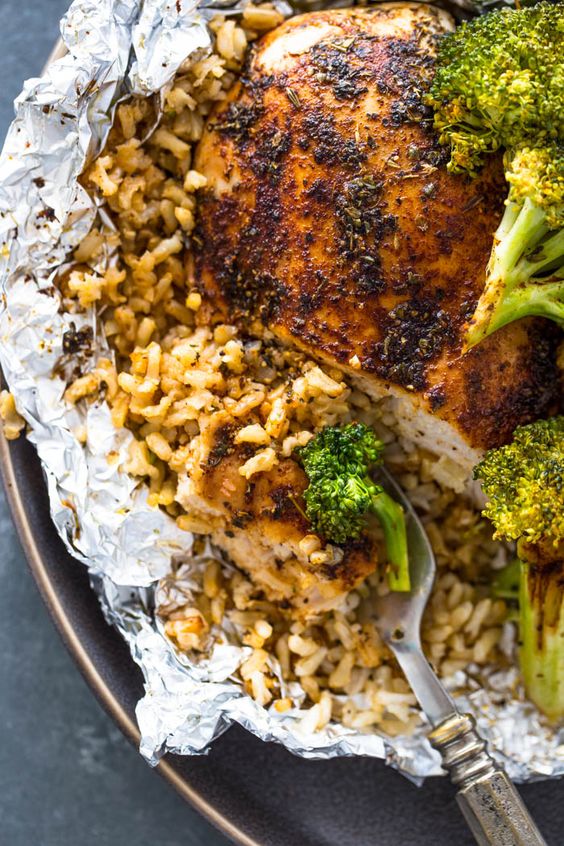 Foil Pack Chicken Rice and Broccoli Recipe | ALL RECIPES