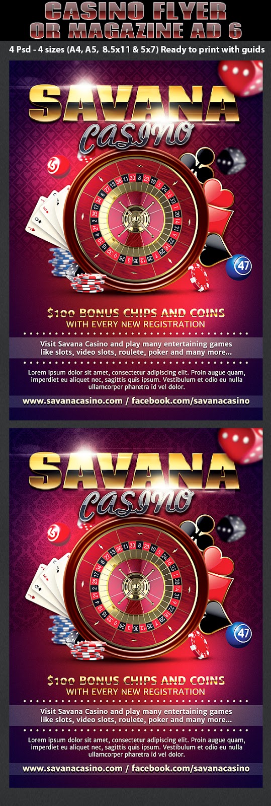  Casino Ad flyer Template