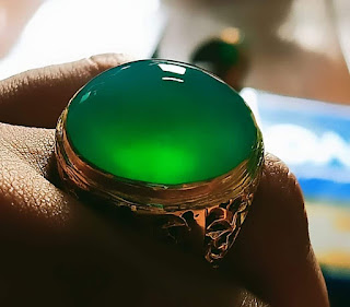 Batu Bacan Gulau Green Metalic BC086 Giwang Melintir Super HQ