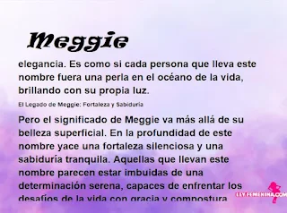 ▷ Significado del nombre Meggie