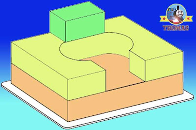 Sodor railway Percy Thomas the tank engine birthday cake layout structure sponge section arrangement