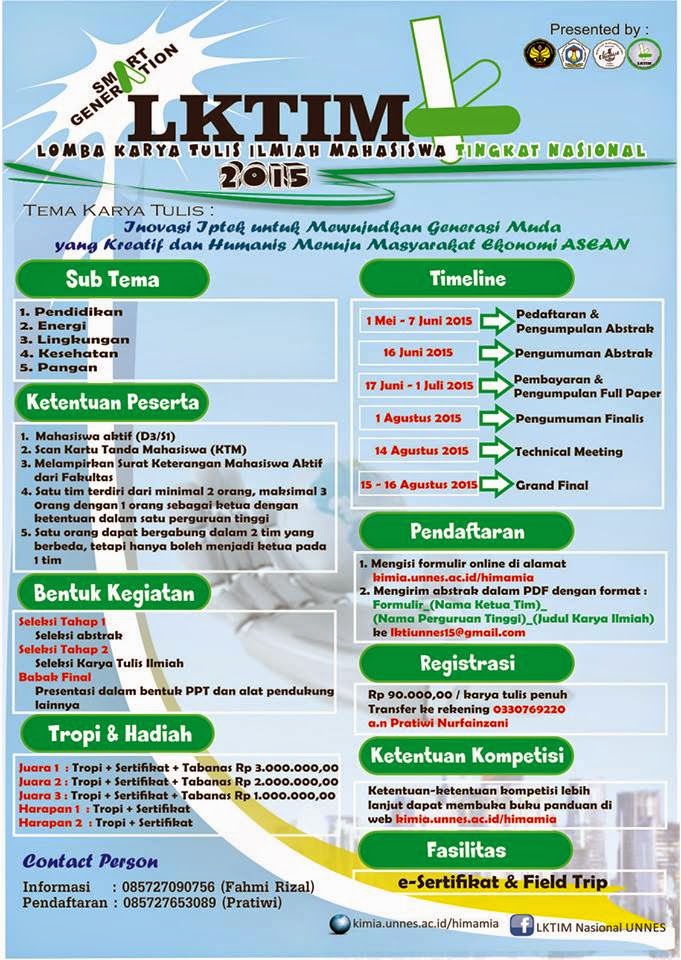 Lomba Karya Tulis Ilmiah Mahasiswa Nasional 2015