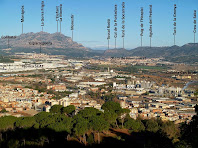 Vista panoràmica de Martorell i de les muntanyes del seu entorn des de dalt del Castell de Rosanes