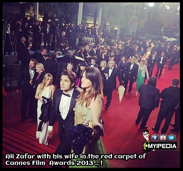 Ali zafar with his wife at Cannes red carpet