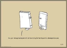 Meme de humor sobre el libro en papel y el libro digital