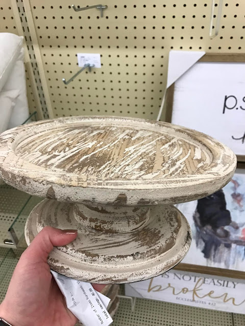 Distressed farmhouse wood cake stand