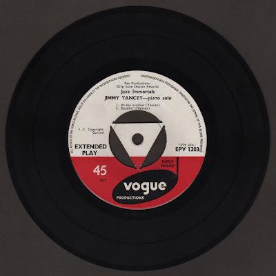 Jimmy Yancey EP Vogue EPV 1203 Side One Label