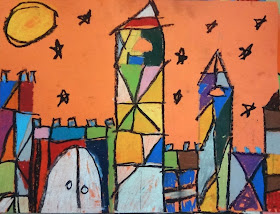 paul klee kid art project, paul klee cubism castles