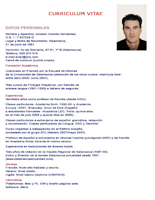 ejemplos curriculum vitae. ejemplos de resume. curriculum