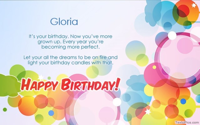 happy birthday gloria image