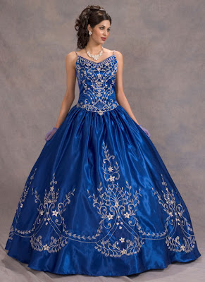 Vestido de 15 años - Color azul/plata