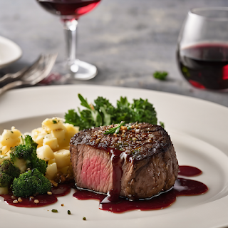 Savoring the Blue Cheese Crusted Filet Mignon with Port Wine Sauce