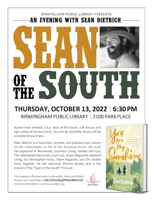 Flyer advertising an evening with Sean Dietrich at the BPL