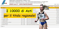 Gli iscritti al Campionato Regionale 10000 su pista di Asti