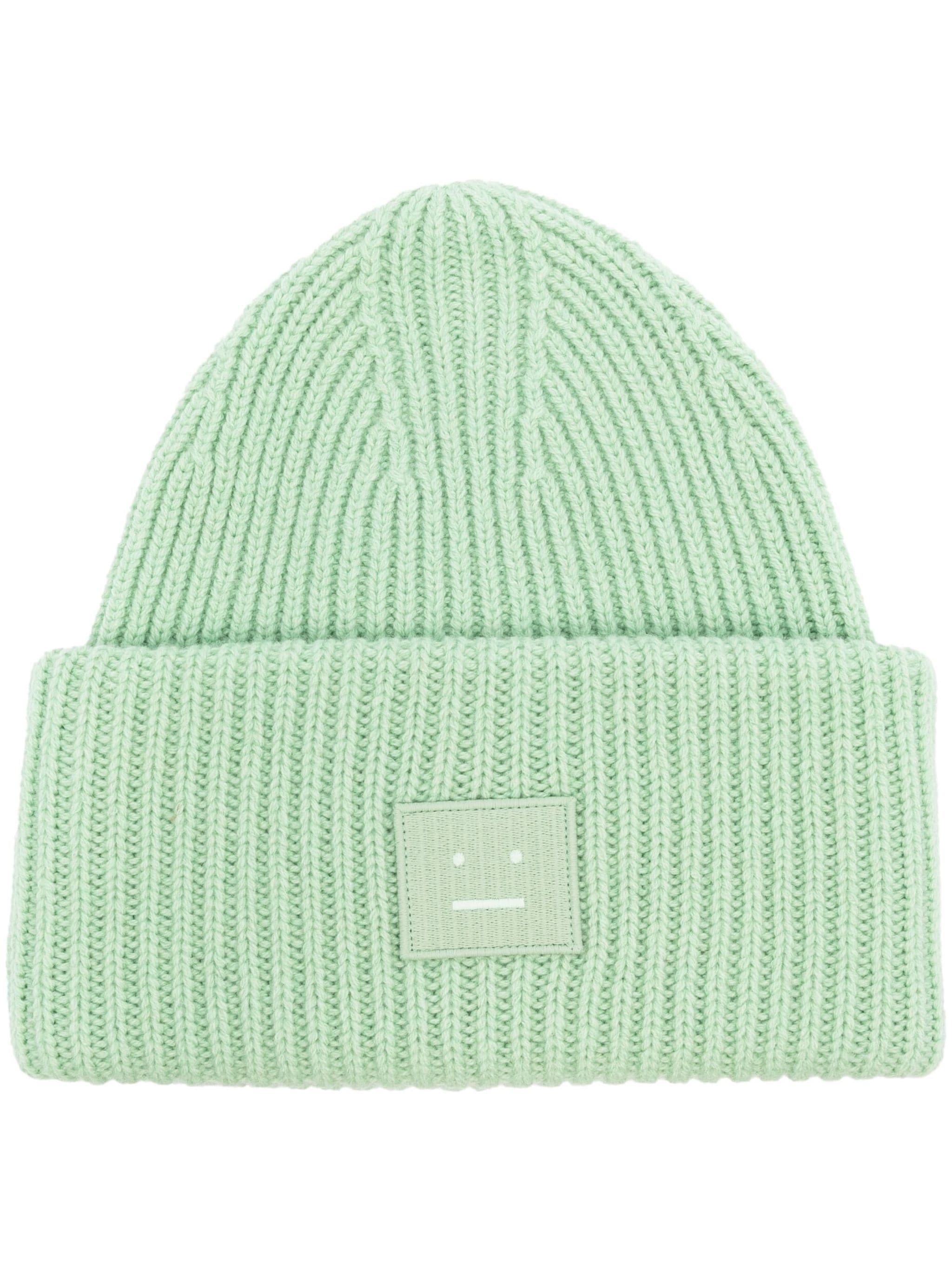 Acne Studios face-patch ribbed-knit beanie