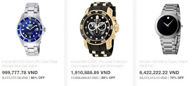 Đồng hồ giảm giá trên Ebay