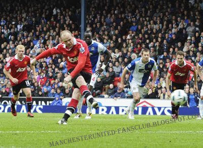 wayne rooney penalty Blackburn Rovers vs Manchester United Barclays Premier League