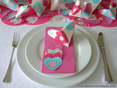 decoracion mesas cumpleaños corazones servilletas