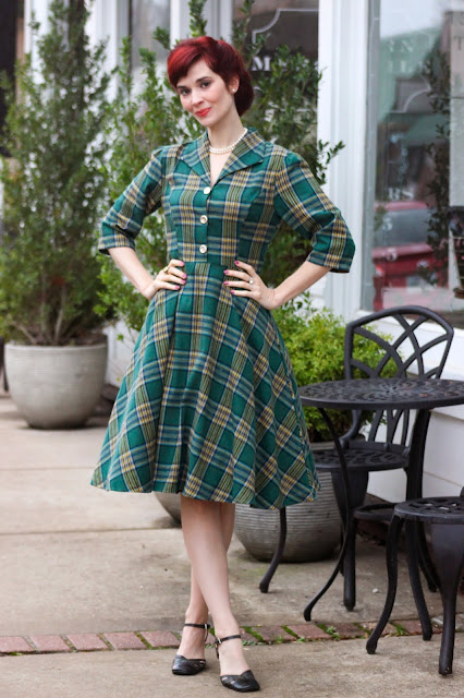 Vintage Plaid Mock Button Dress Review Dresslily Blogger
