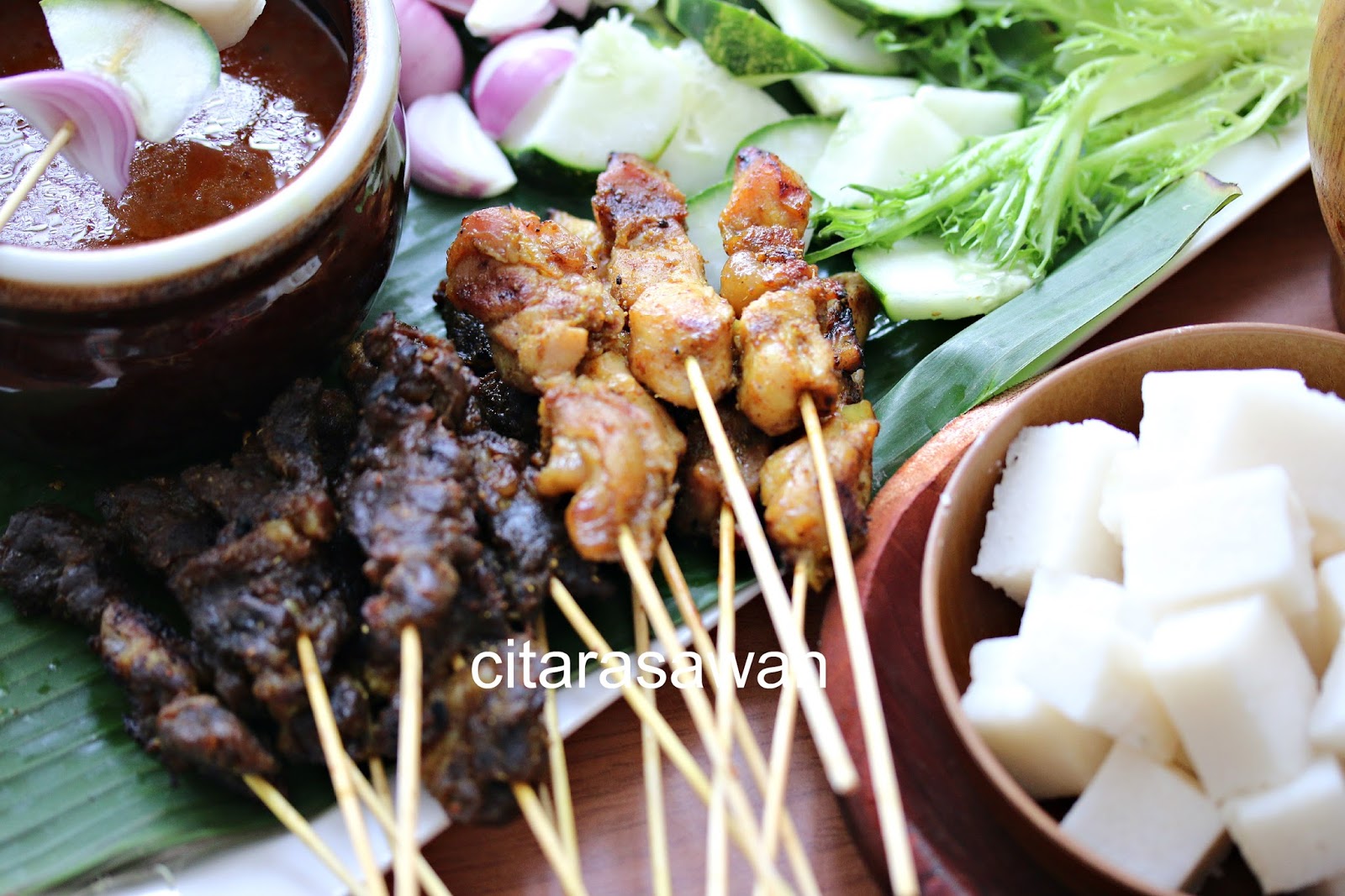 Satay, Nasi Himpit, Kuah Kacang yang sangat Sedap ~ Resepi 