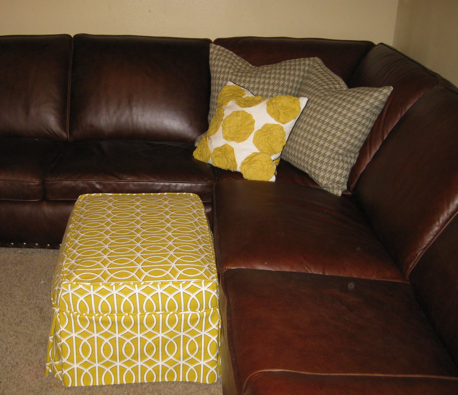 Custom Slipcovers by Shelley: Basement Ottoman and pillows