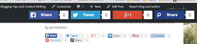 Sharing Buttons on BlogJob (Screen Shot from one of my BlobJob Dashboards