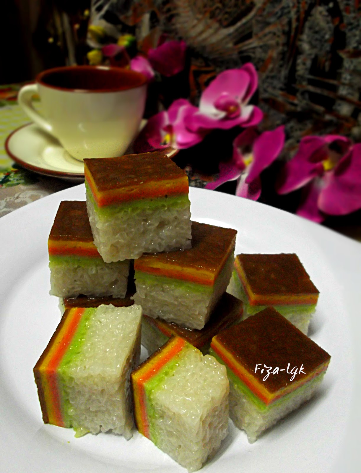 KUIH SERI MUKA PELANGI  Fiza's Cooking