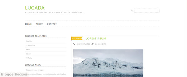 Lugada Blogger Template