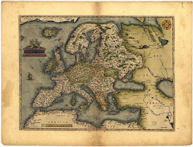 Mapa de Ortelius con el Océano de Hiperbórea cerca de Islandia - 1572