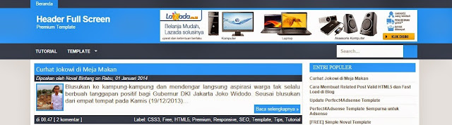 Cara Membuat Header Blog Jadi FullScreen