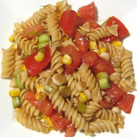 Rotini with Corn and Tomatoes Cruda