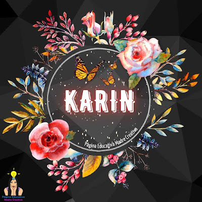 Solapín Nombre Karin en circulo de rosas gratis
