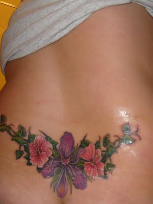 Lower Back Flowers Tattoos