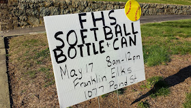 FHS Softball - bottle/can drive May 17