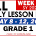GRADE 1 DAILY LESSON LOG (Quarter 4: WEEK 2) MAY 8-12, 2023