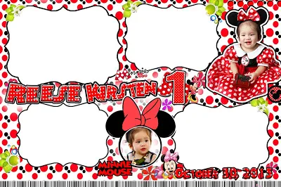 Latest Minnie mouse photobooth Template for first birthday