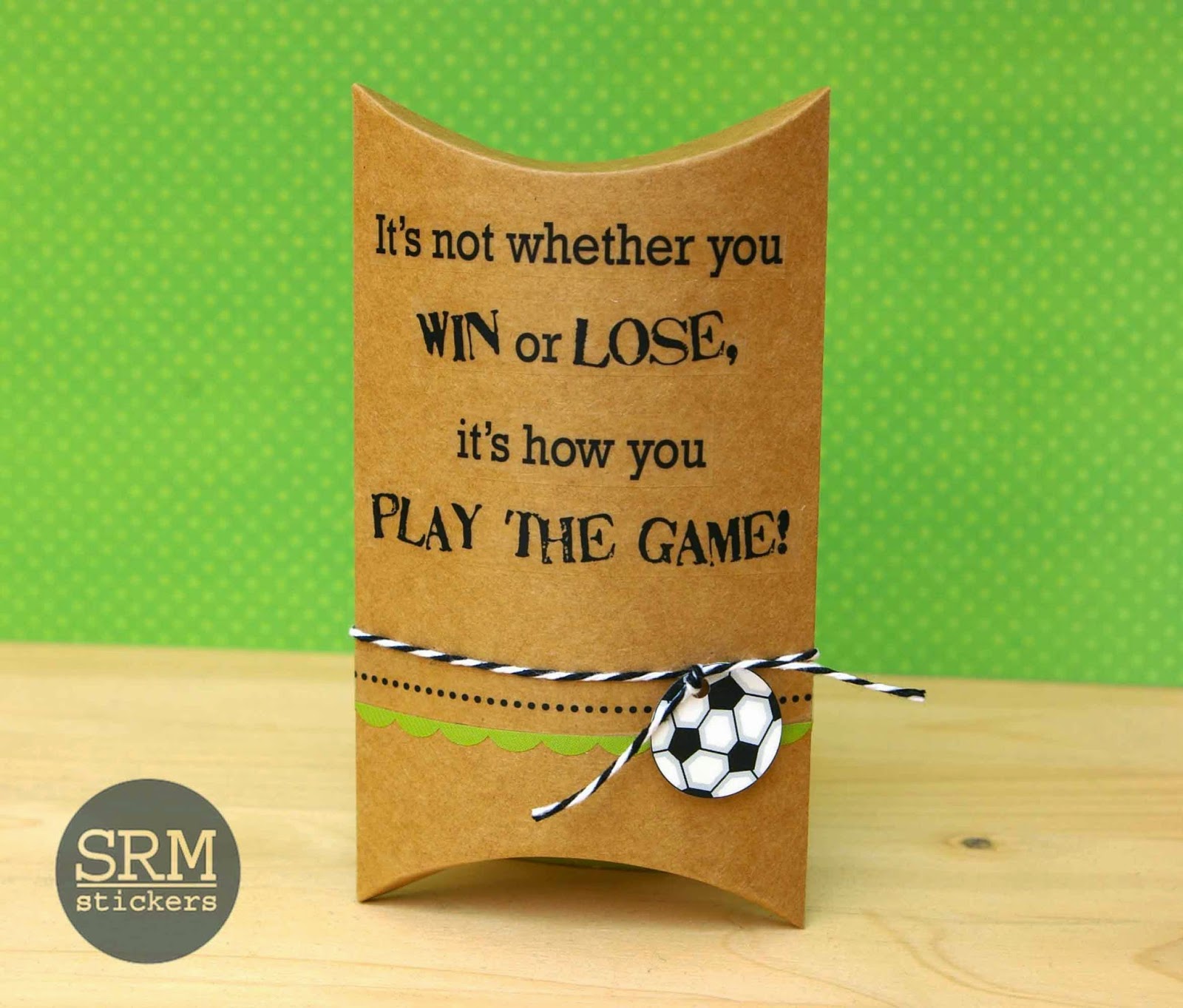SRM Stickers - Soccer Team Treats by Lorena - #soccer #pillowbox #kraft #srmstickers #sticker #twine