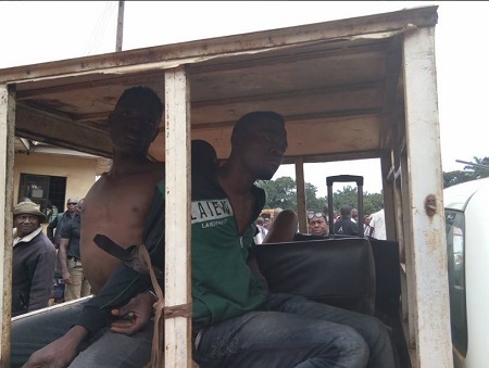 Notorious Student Robbers Terrorising UNN Caught and Paraded Publicly in Nsukka (Photos+Video)