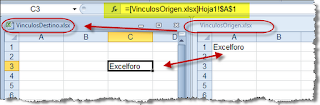 Actualizar vínculos en Excel.