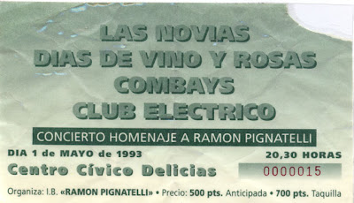 Entrada concierto DDVYR - 01/05/1993