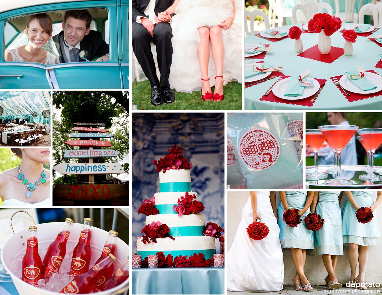 red and turquoise wedding