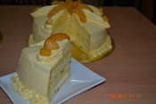 Snowy Peach Custard Cream cake RM70 1.7++ kgs 1/2 recipe RM45