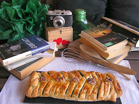 Trenza de espinacas, requesón y nueces