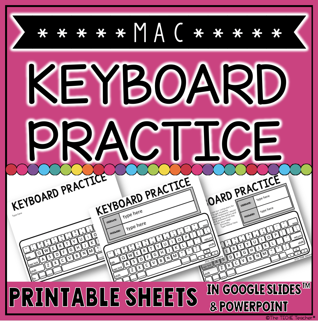 MAC Keyboard Practice Sheets for logging in