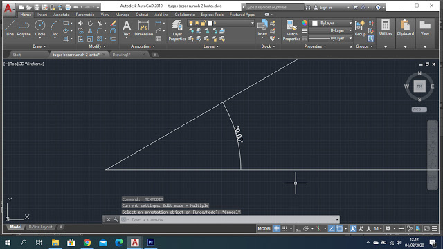 Tutorial Cara Menghitung dan Membuat Sudut di AutoCAD