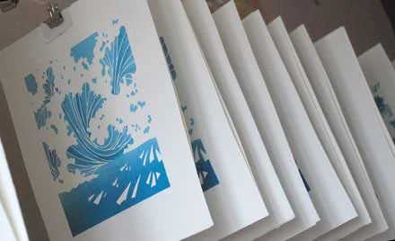 Prints hanging up drying