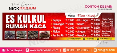 Contoh Desain Spanduk Es kul kul  Warna Merah - Percetakan Tanjungbalai Nick Desain