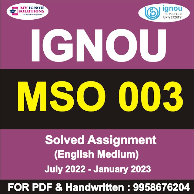 MSO 003 Solved Assignment 2022-23