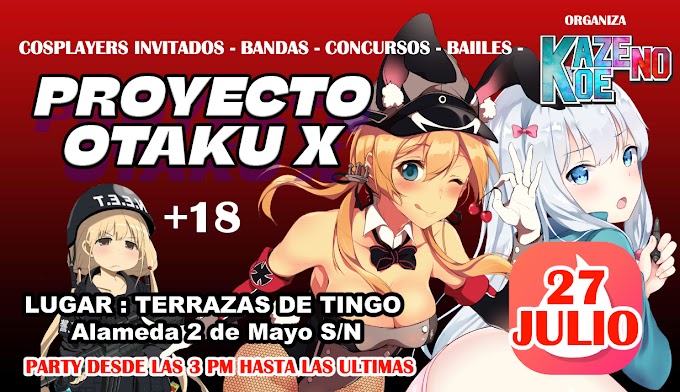 Subasta de Waifus y Fiesta +18 en PROYECTO OTAKU X - Arequipa 27 de Julio